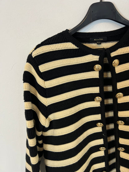MASSIMO DUTTI. Cárdigan rayas botones dorados. T XS