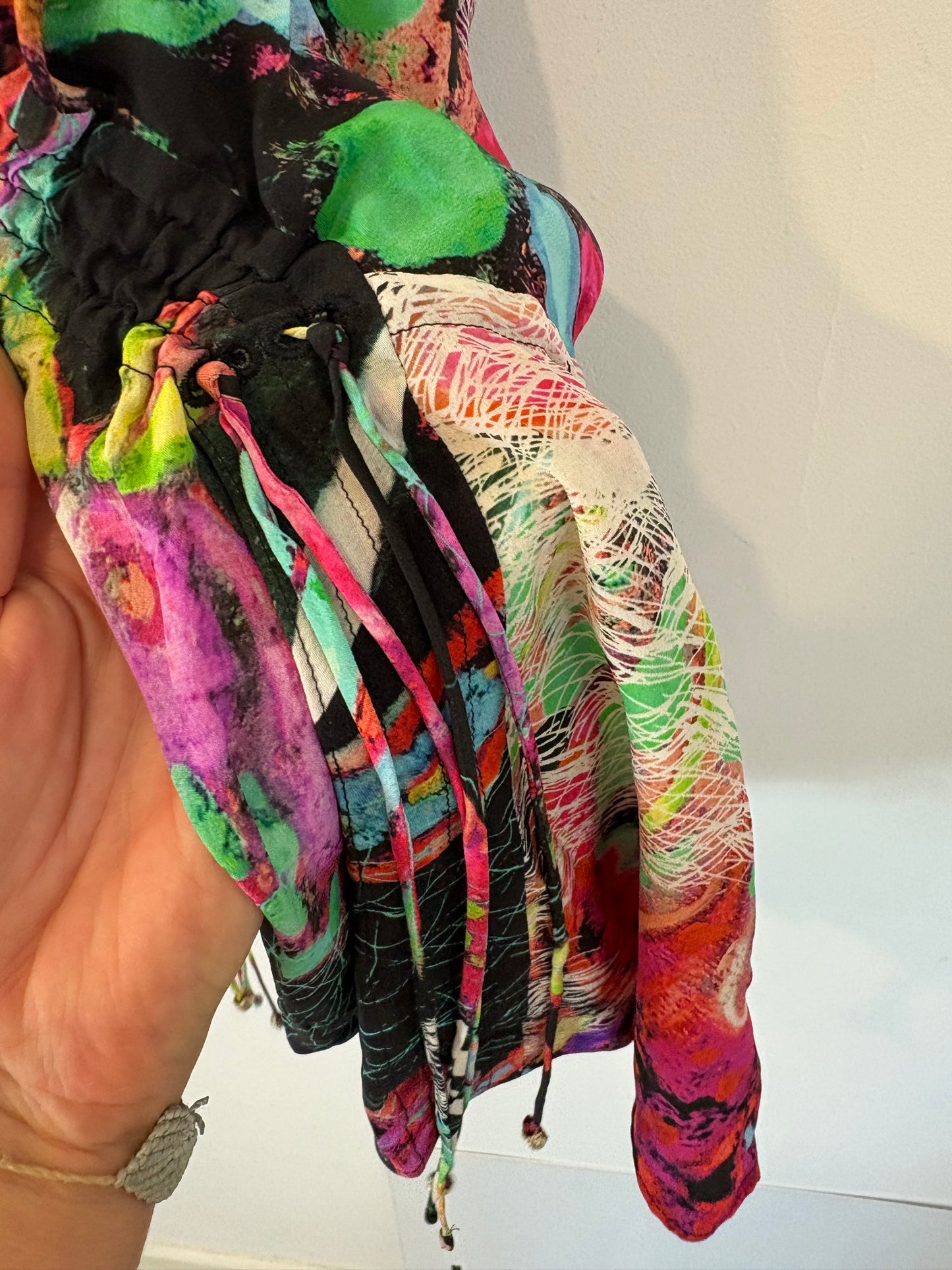 ROBERTO CAVALLI. Top seda estampado. T M