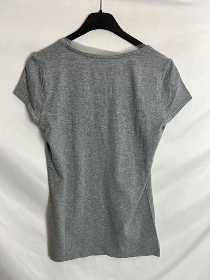 OTHERS. Grey rhinestone t-shirt. TS