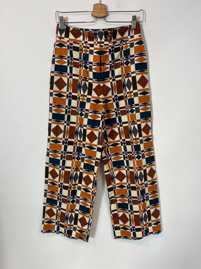 SEZANE. Pantalón mezcla geométrico T36