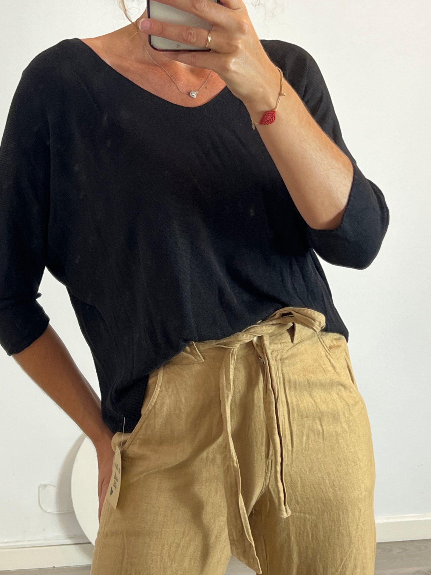 OTRAS. Jersey negro fluido TU(S)