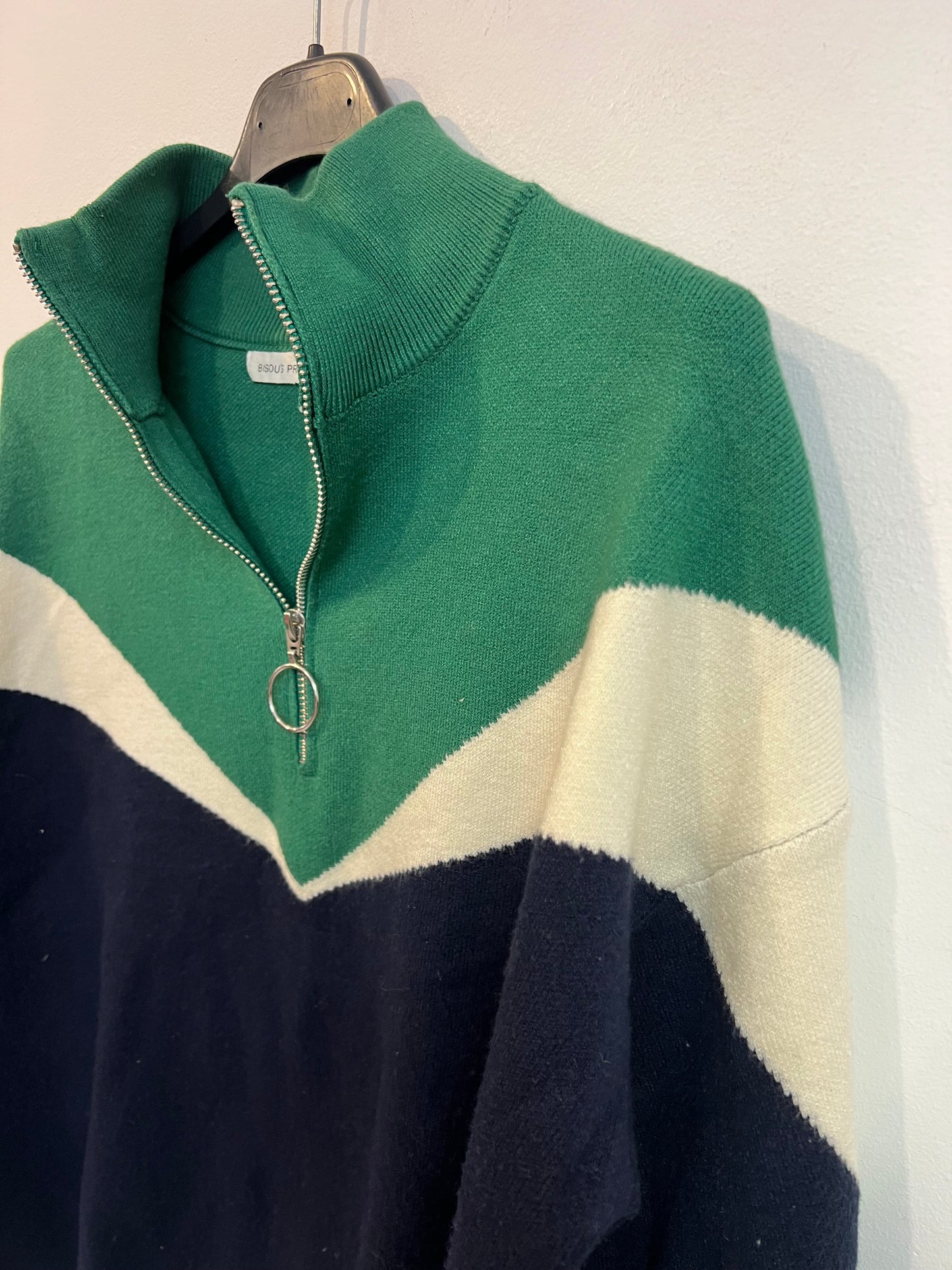 BISOU´S PROJECT. Jersey tricolor cremallera. T S