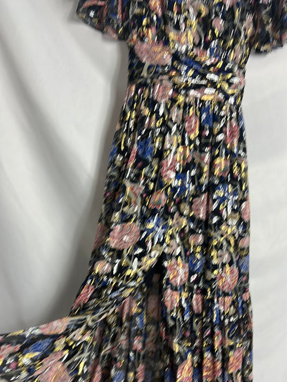 BA&SH. Vestido largo estampados brillo. T 2(M)