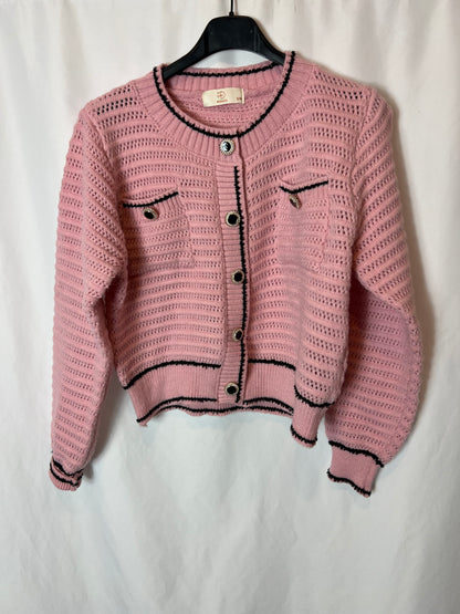 MD WOMAN. Pink die-cut sweater Ts/m