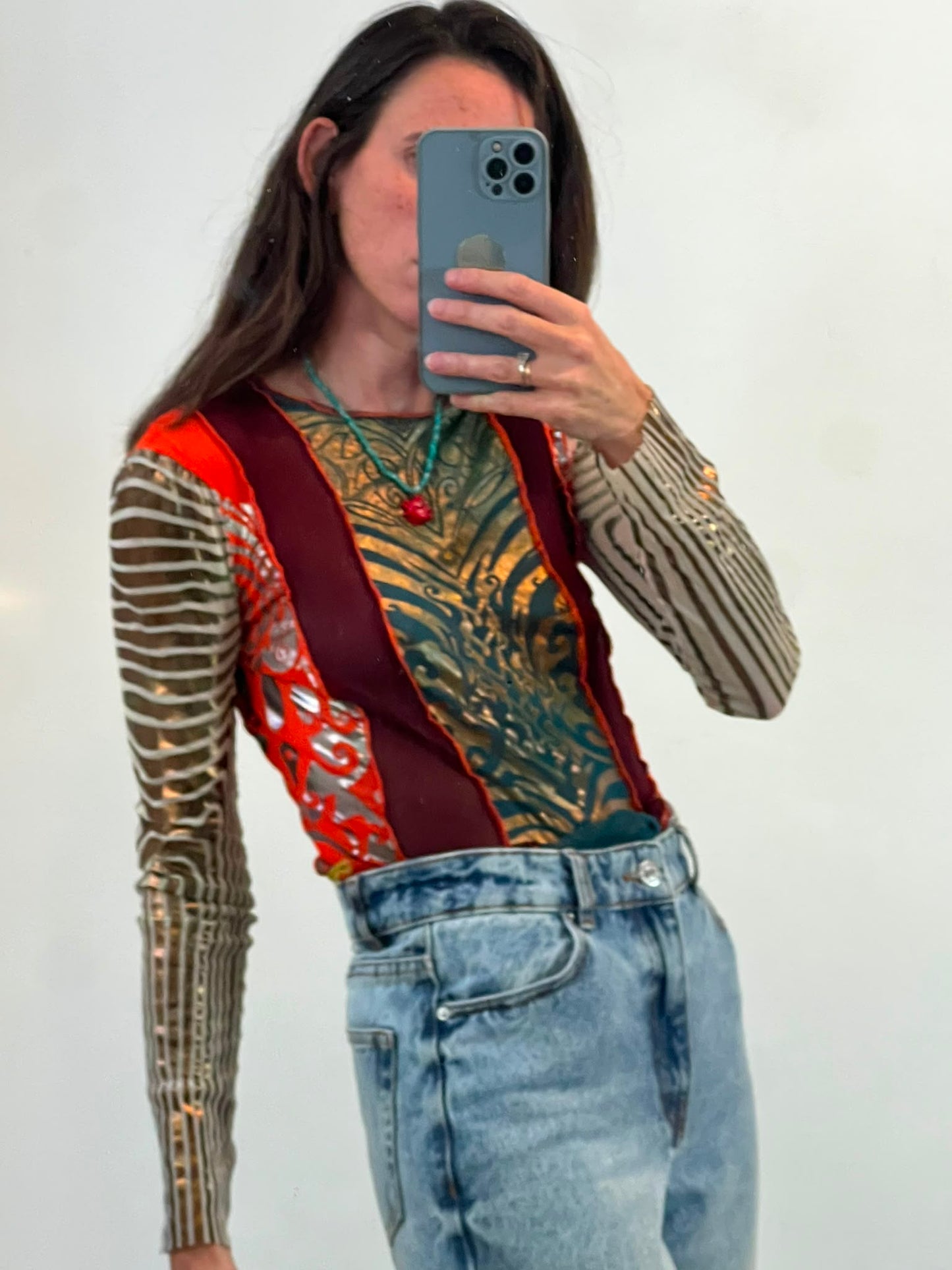 JEAN PAUL GAULTIER. Top malla estampado vintage