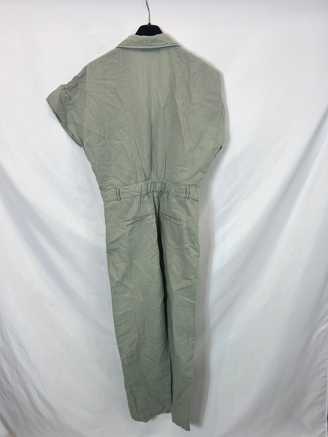 ZARA. Mono verde lino T.m