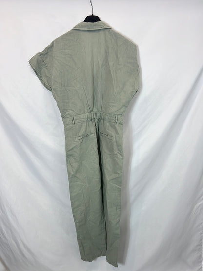 ZARA. Mono verde lino T.m