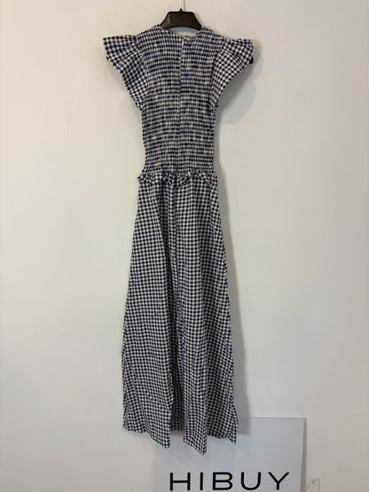 PIETRA. Vestido largo cuadros nido de abeja. T S