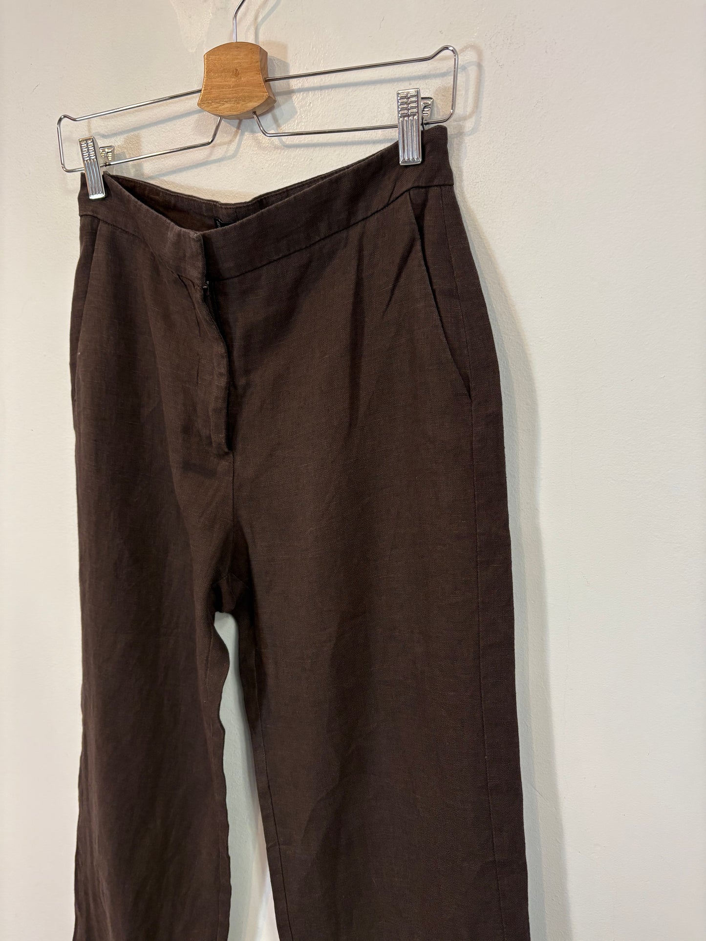 MANGO.  Traje de chaqueta lino marrón