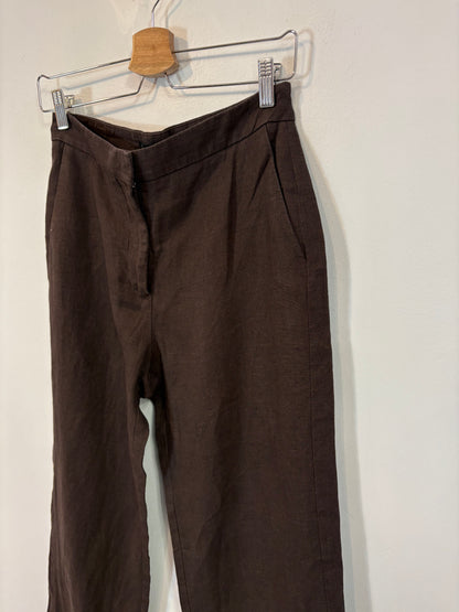 MANGO.  Traje de chaqueta lino marrón