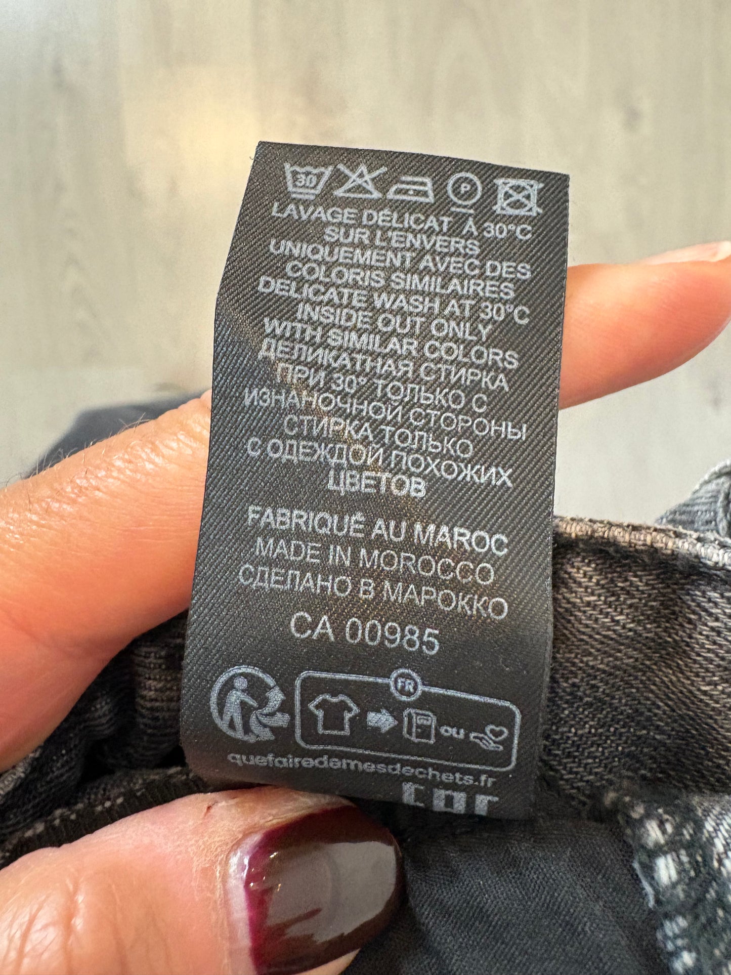 ISABEL MARANT . Denim gris abotonado cintura alta. T 34