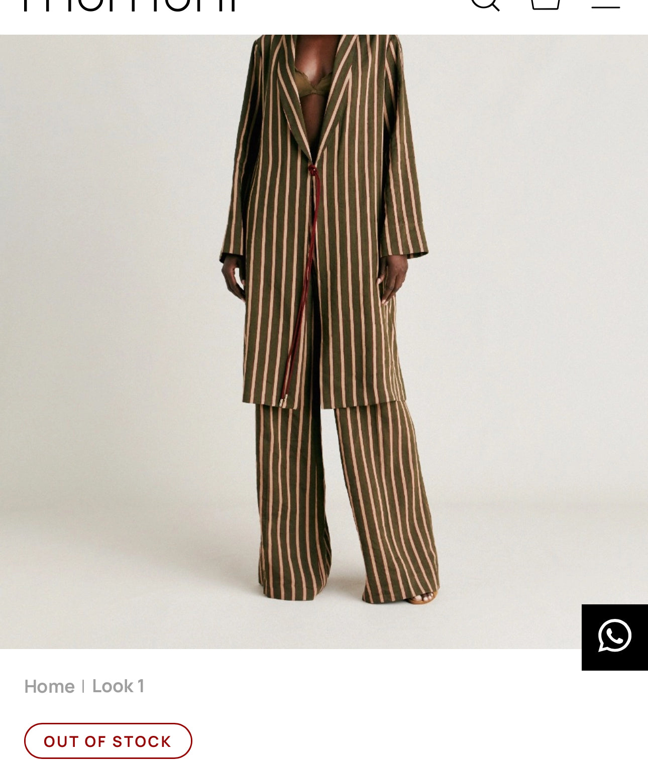 MOMONI. Pantalón verde rayas mezcla