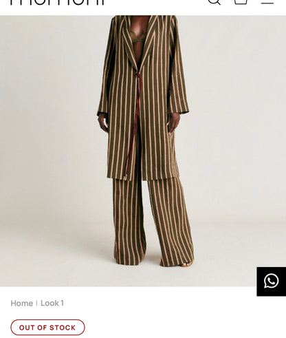 MOMONI. Pantalón verde rayas mezcla