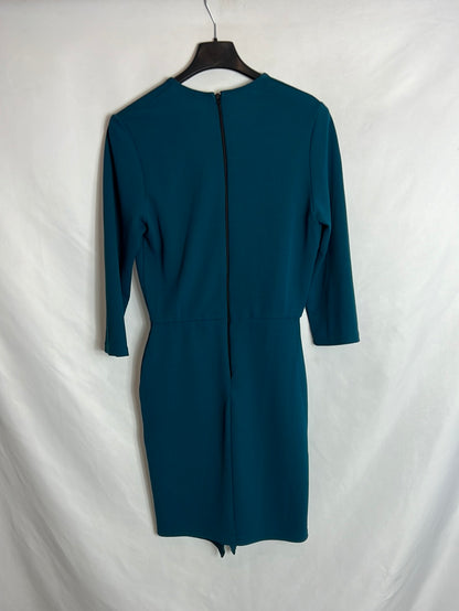 TFNC. Vestido verde entallado. T S