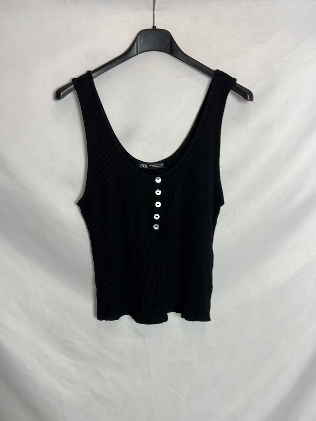 ZARA. Black ribbed top Tm