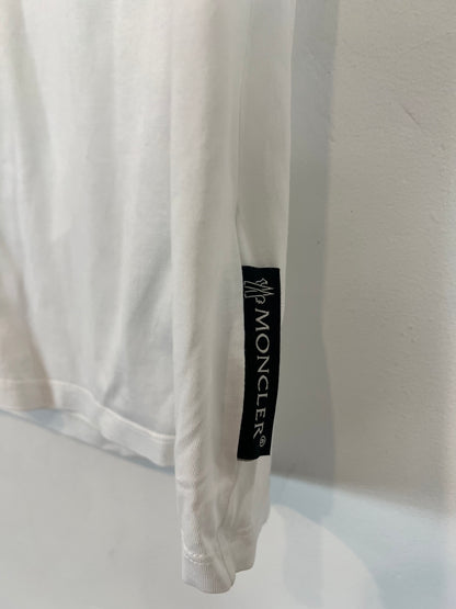 MONCLER. Camiseta blanca hombreras T.m