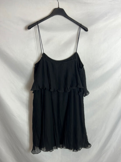 ZARA. Short black dress with ruffles. TL