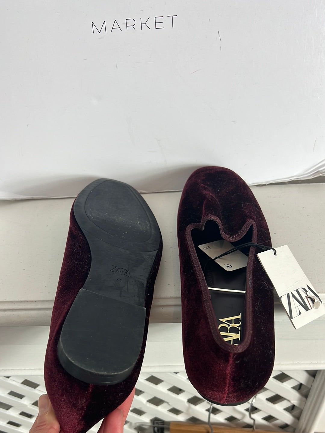 ZARA. Zapato plano terciopelo estilo slipper. T 41