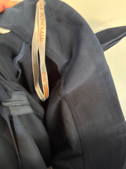 SILVIA TCHERASSI. Falda midi azul volante. T S