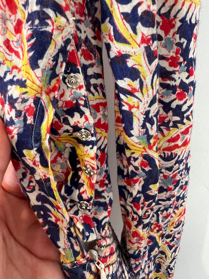 BA&SH. Vestido estampado doble textura T.1(S)