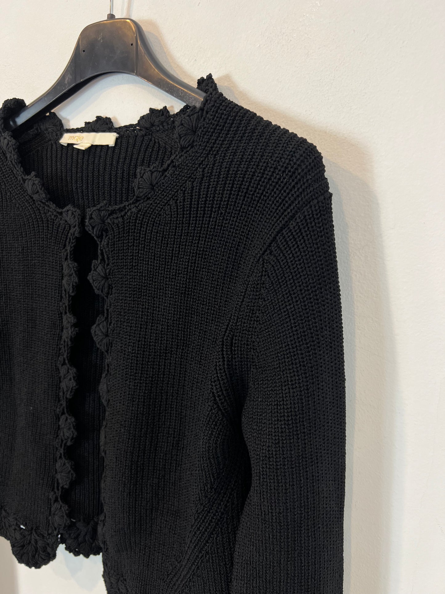 MAJE. Black knit jacket with details. Size 1 (S)