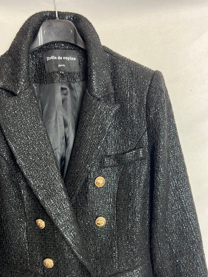 DROLE DE COPINE. Blazer negra textura. T S (Tara)