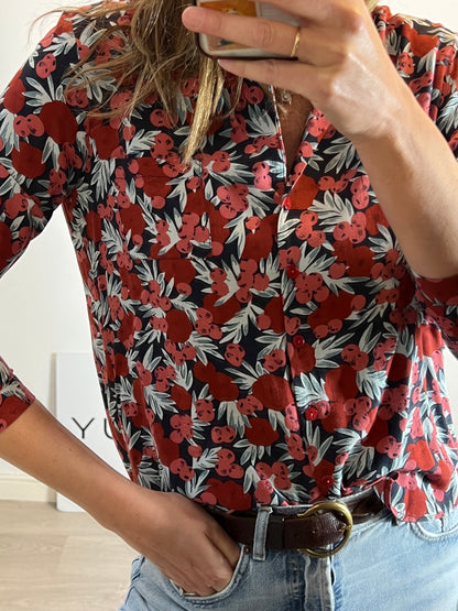 DES PETITS HAUTS. Blusa fluida estampada T.2(M)