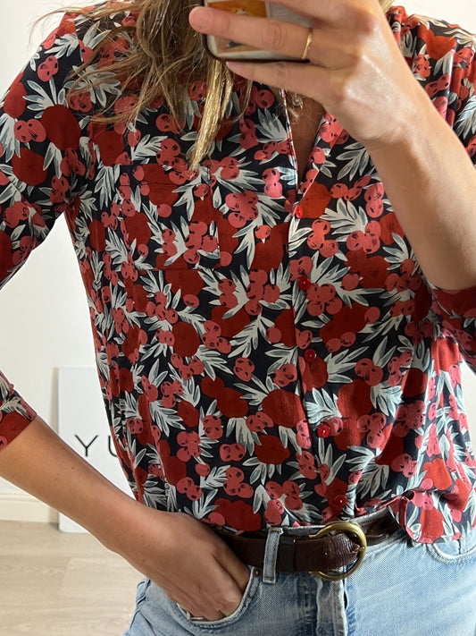 DES PETITS HAUTS. Blusa fluida estampada T.2(M)