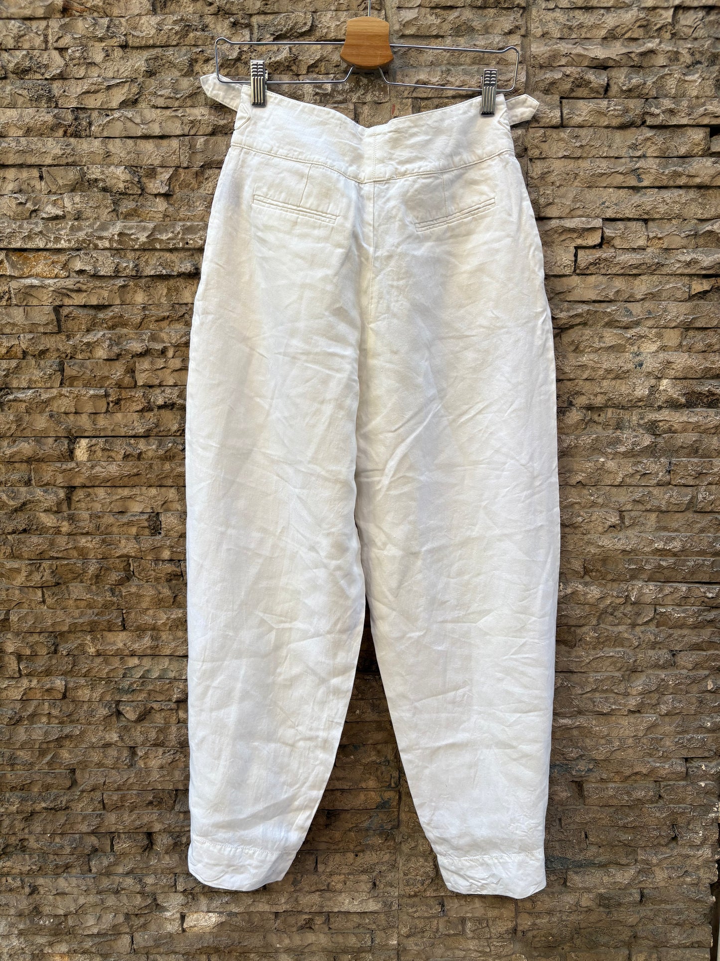 SOEUR. Pantalón lino cintura hebillas