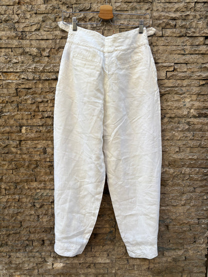 SOEUR. Pantalón lino cintura hebillas