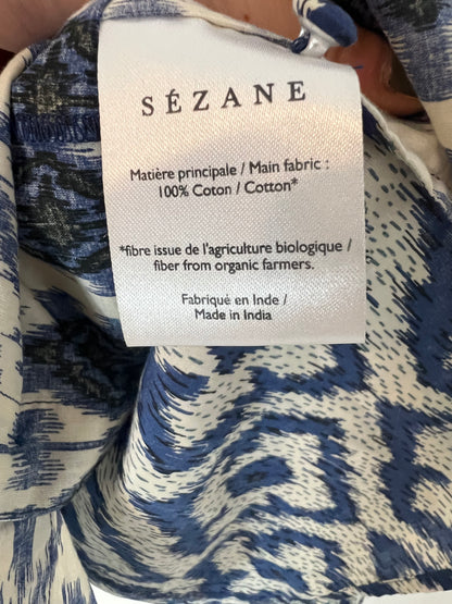 SEZANE. Blue printed blouse, size 42
