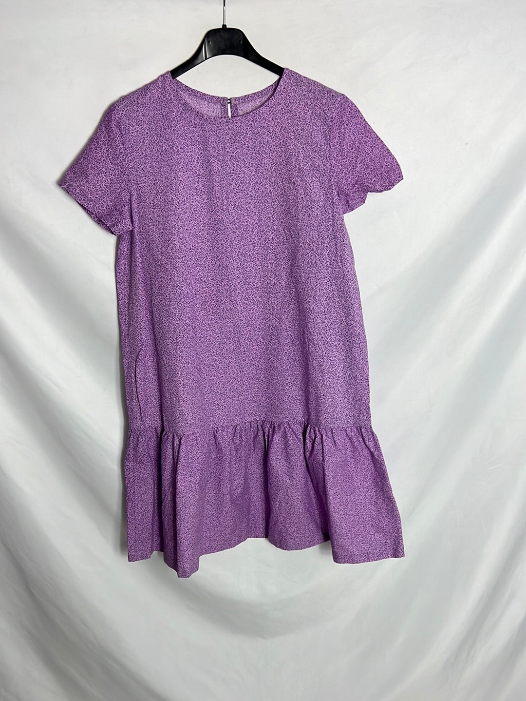 OTHERS. Short purple floral dress. TS/M
