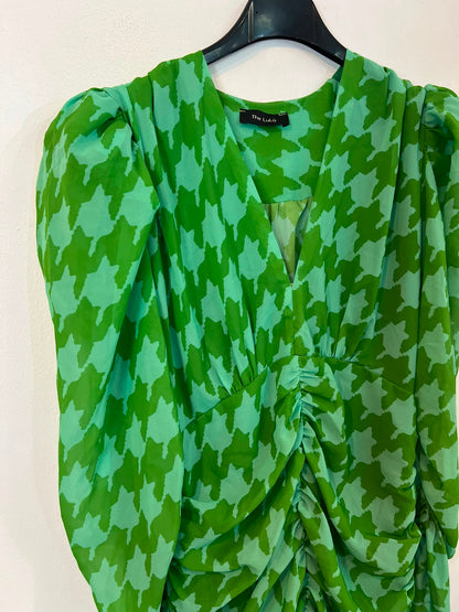 THE LULÚ.Vestido verde fruncidos