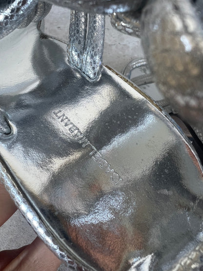 ISABEL MARANT. Sandalia plateada tiras T 39