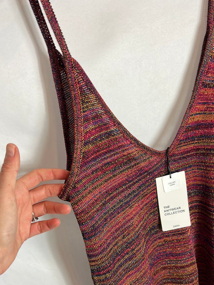 ZARA. Top punto hilos colores T.s