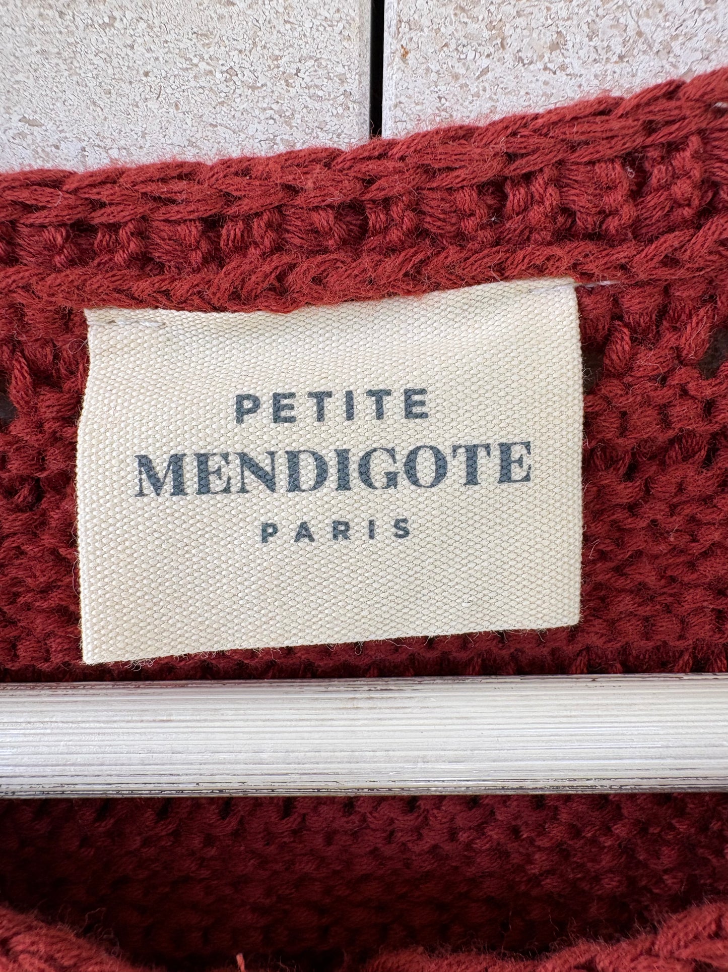 PETITE MENDIGOTE. Chaqueta punto granate