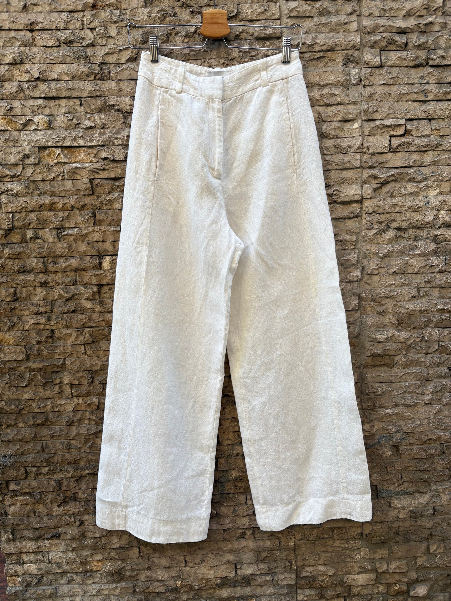 MASSIMO DUTTI Limited Edition. pantalón 100% lino en crudo