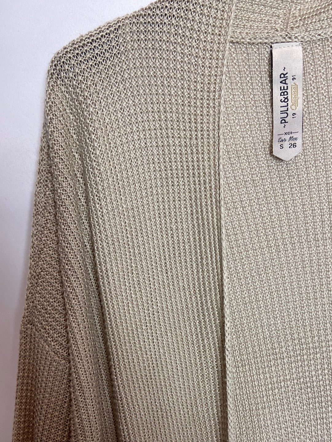 PULL&amp;BEAR. Beige crochet jacket TS