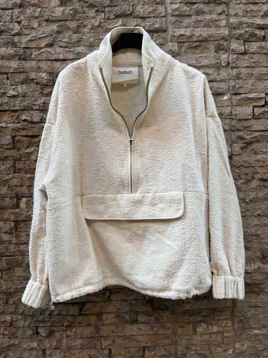 BA&SH. Chaqueta color crudo textura  bolsillos
