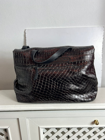 SALVADOR BACHILLER. Bolso piel troquelada mediano