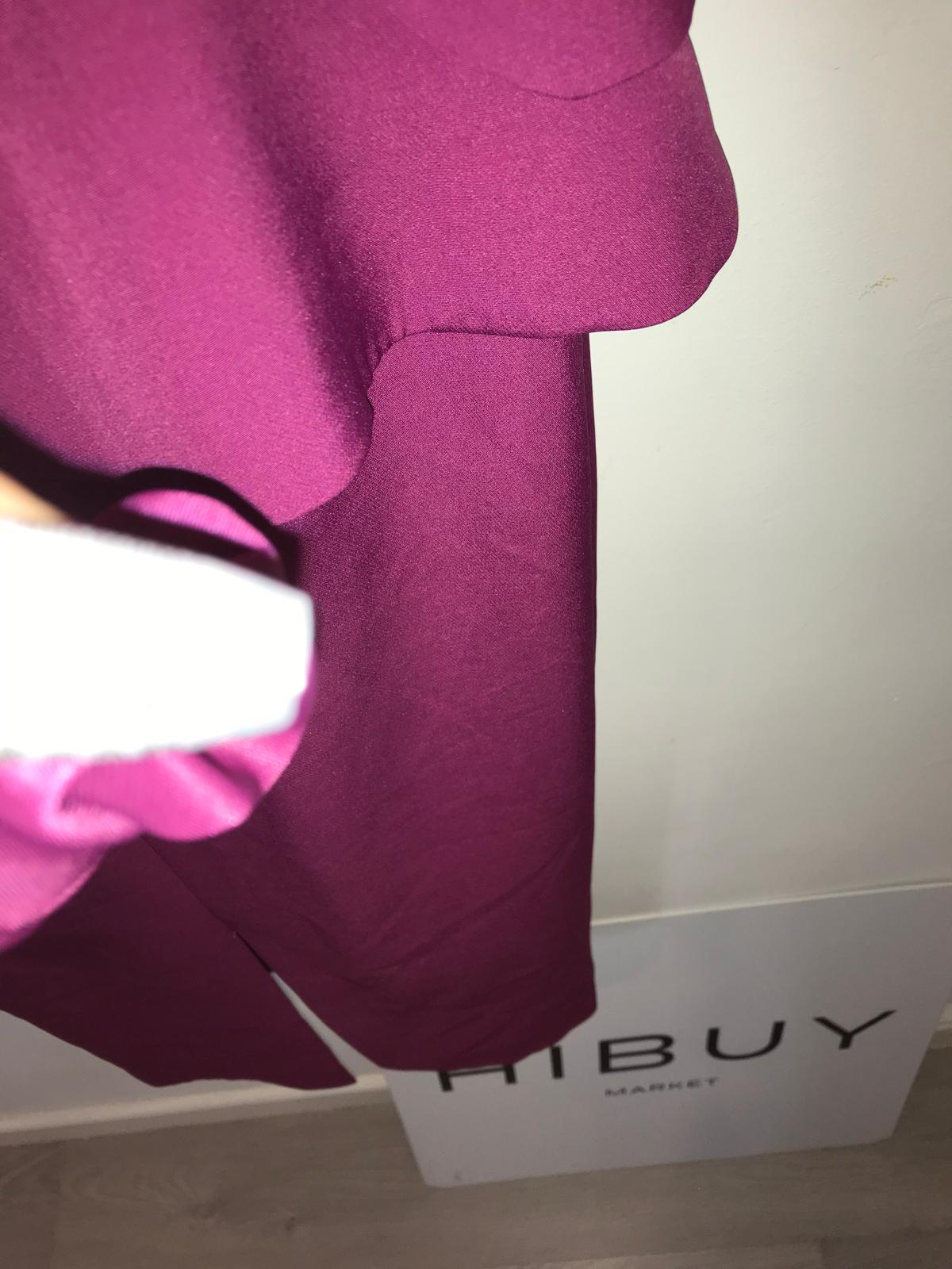 MERYFOR. Vestido midi rosa oscuro detalle mangas