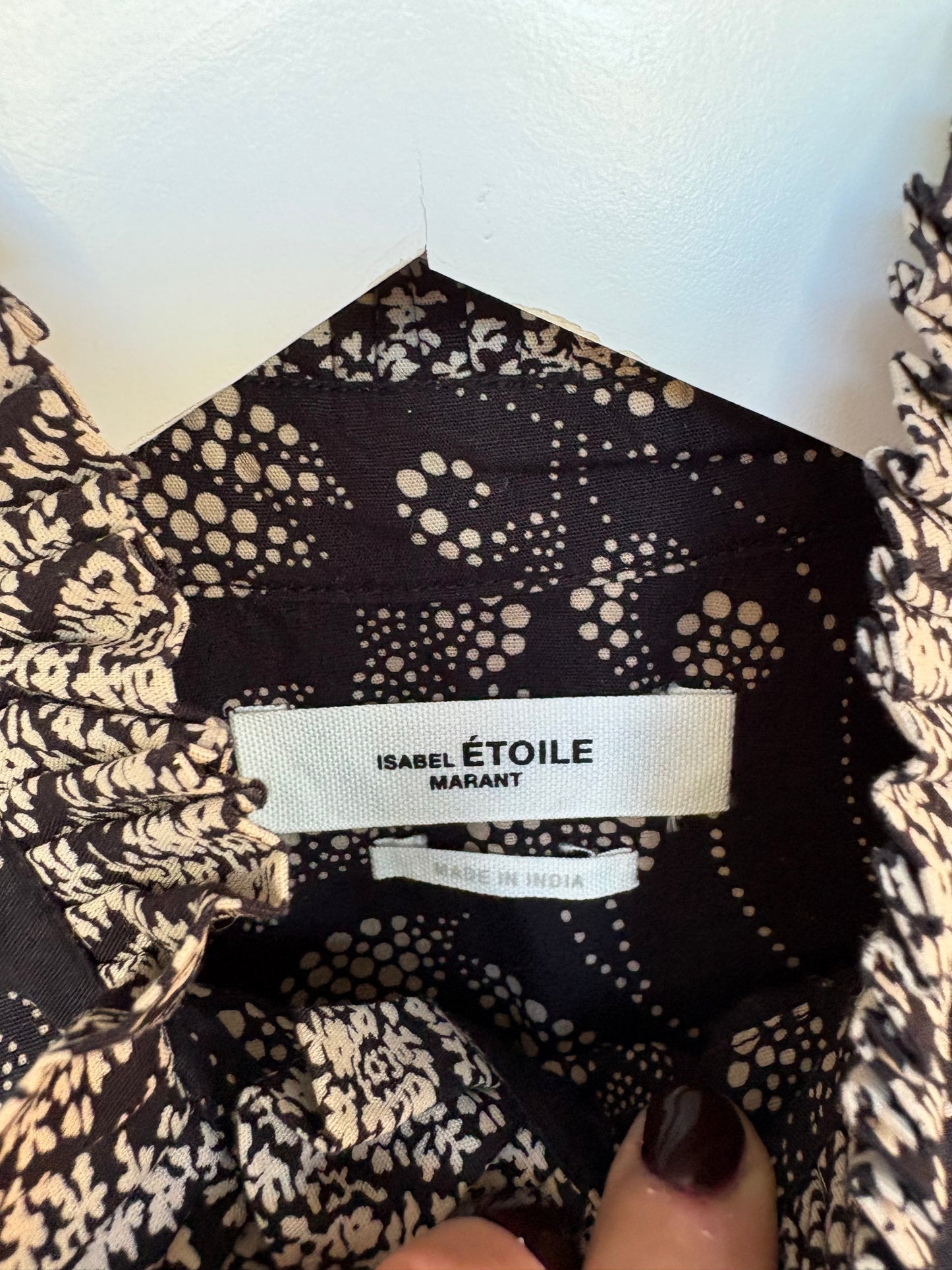 ISABEL MARANT ETOILÉ. Blusa negra estampada T.34