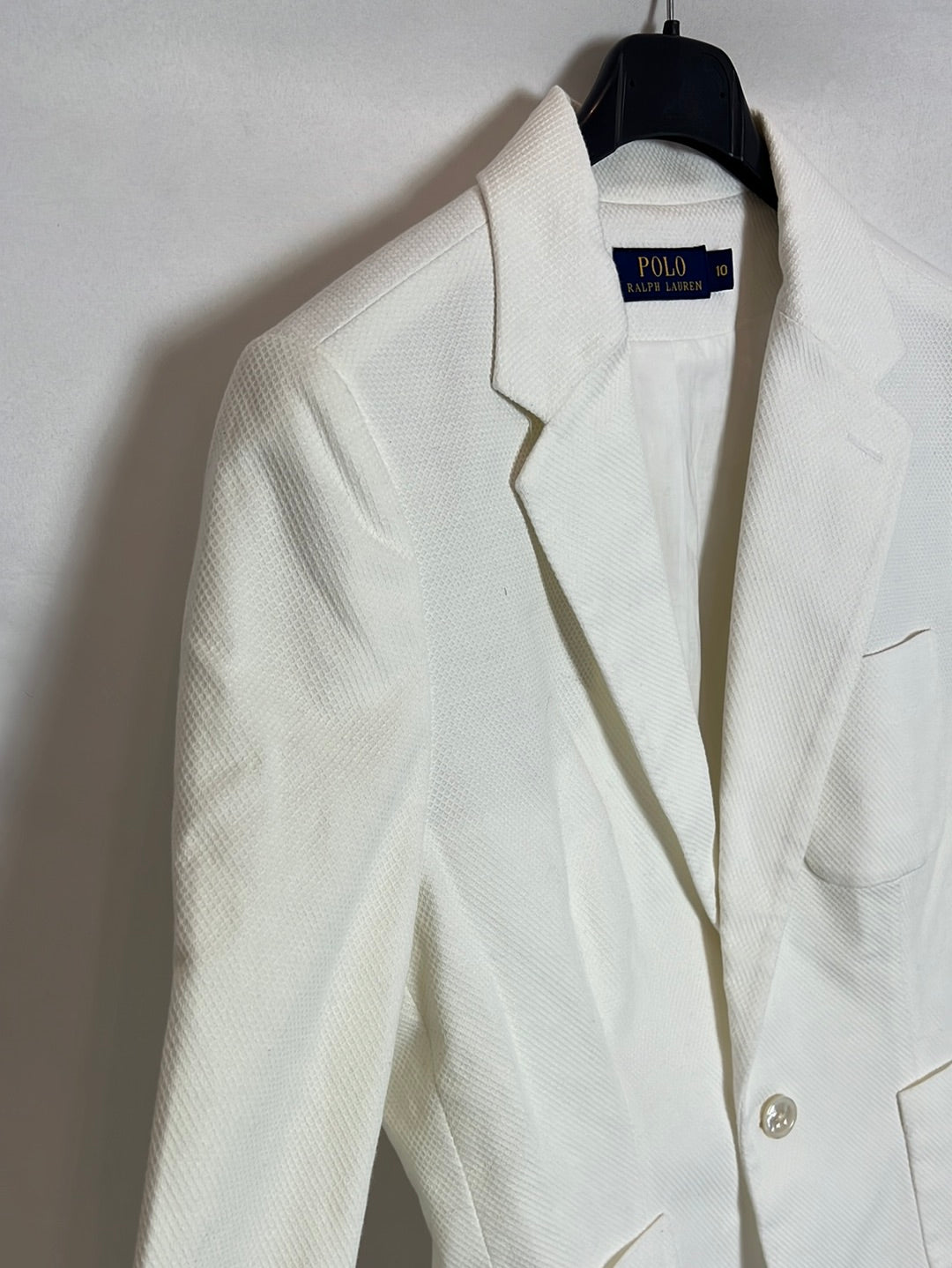 POLO RALPH LAUREN. White piqué blazer. Size 10 (38)