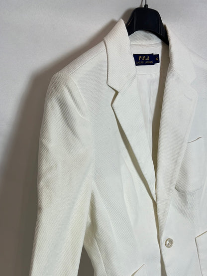 POLO RALPH LAUREN. White piqué blazer. Size 10 (38)
