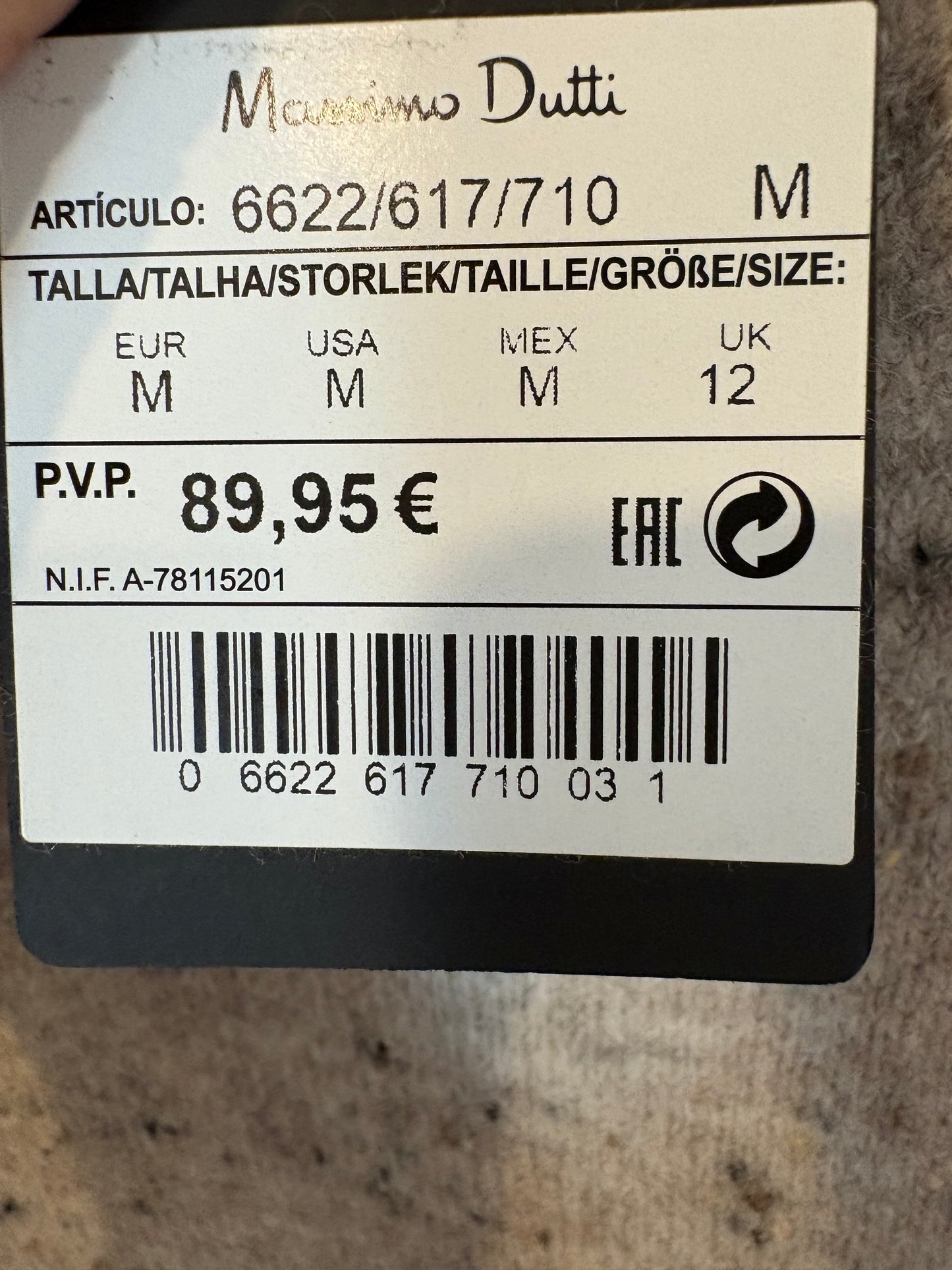 MASSIMO DUTTI. Vestido punto jaspeado con lana