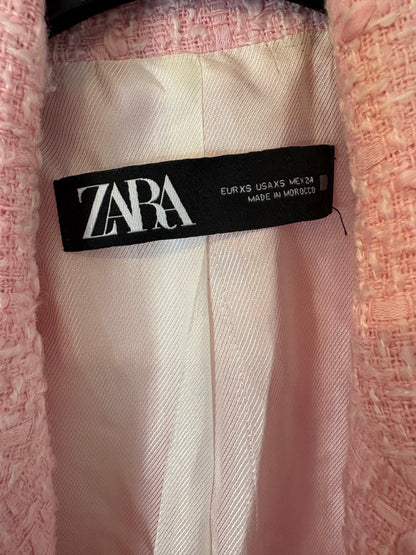 ZARA. Blazer tweed rosa. T XS