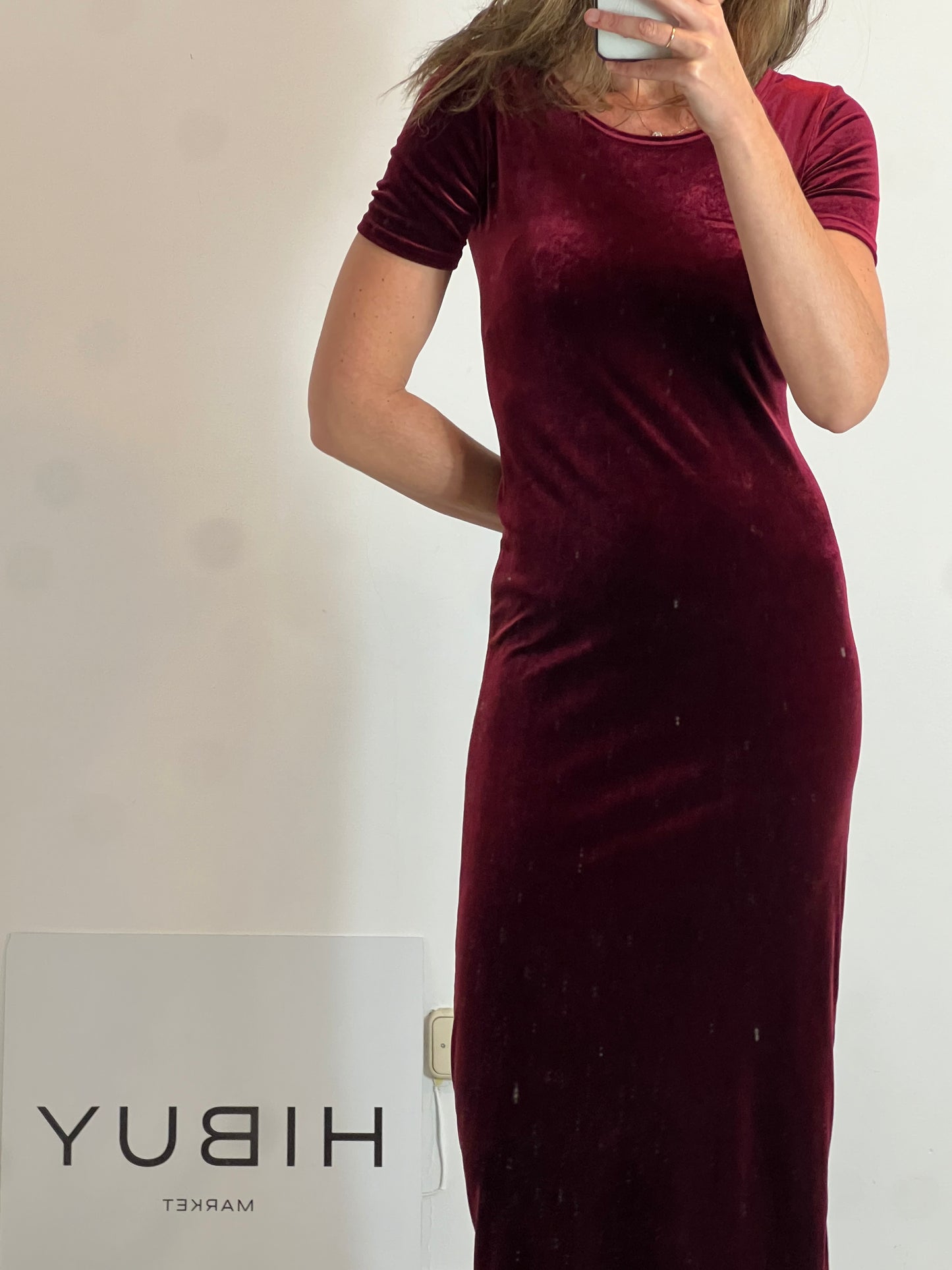 PRIMA COLLECTION. Burgundy velvet dress TM