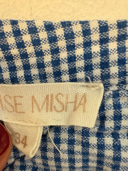 LOUISE MISHA. Blusa texturas estampado azules