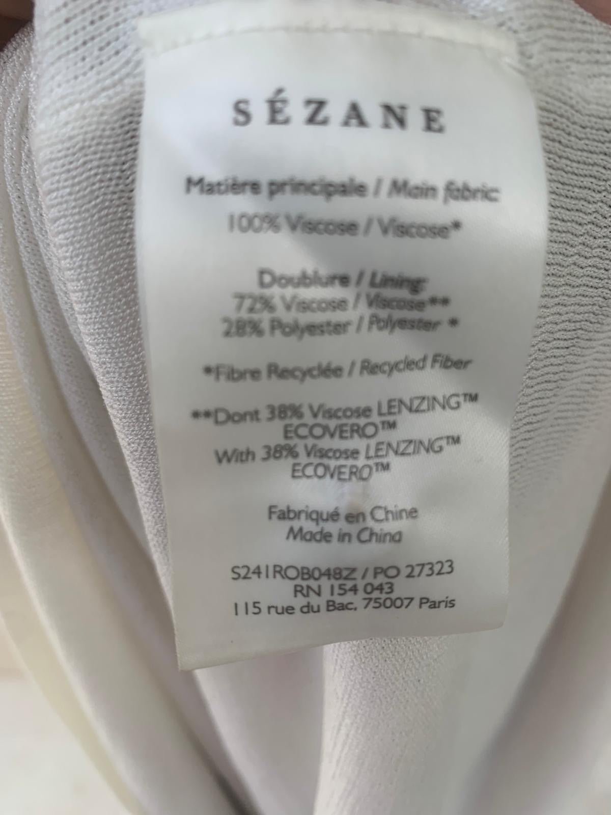 SĖZANE. Vestido largo cochet tricolor
