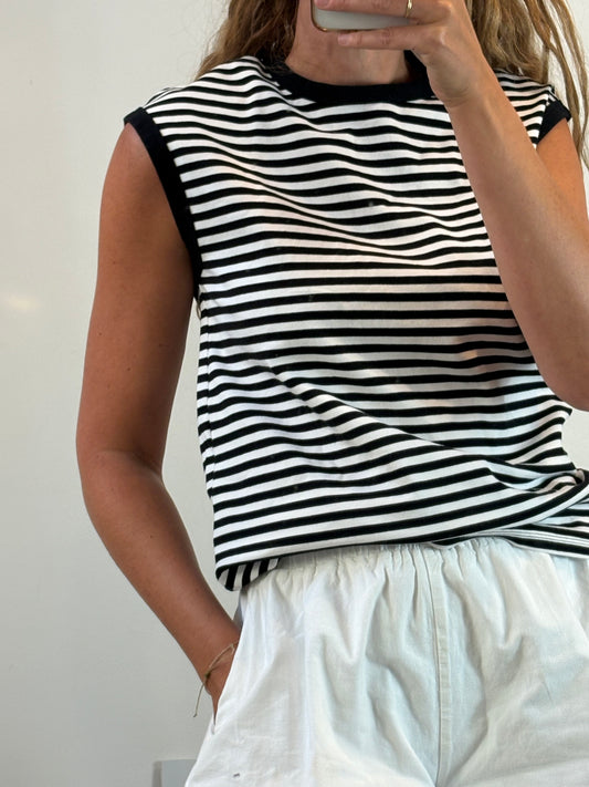 ZARA. Camiseta rayas  sin mangas